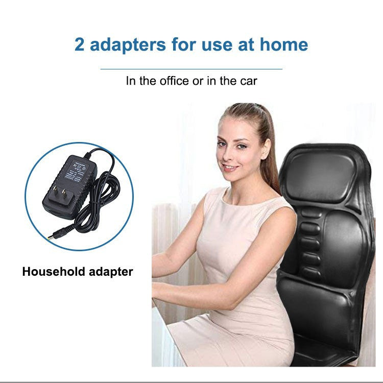 Vibrador de aire multifunción para todo el cuerpo, para el hogar y el coche, con calefacción eléctrica Shiatsu, colchón de masaje, cojín de asiento de