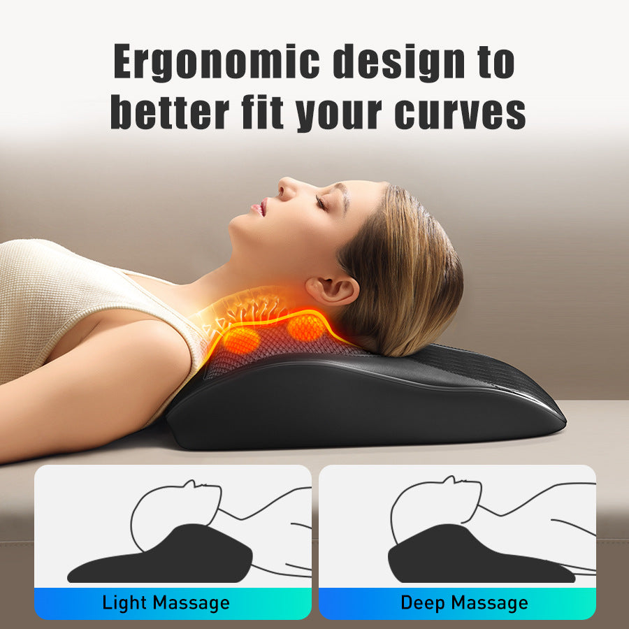 Almohada de masaje relajante con calor para cuello y hombros con amasamiento profundo