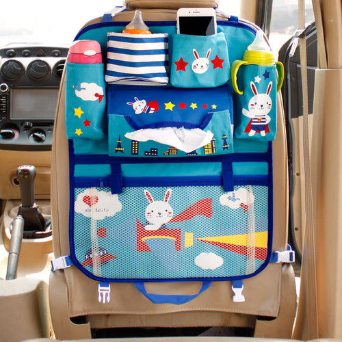 Bolsa de pañales de dibujos animados para mamá, organizador de asiento de coche con aislamiento térmico, bolsas de maternidad para bebe