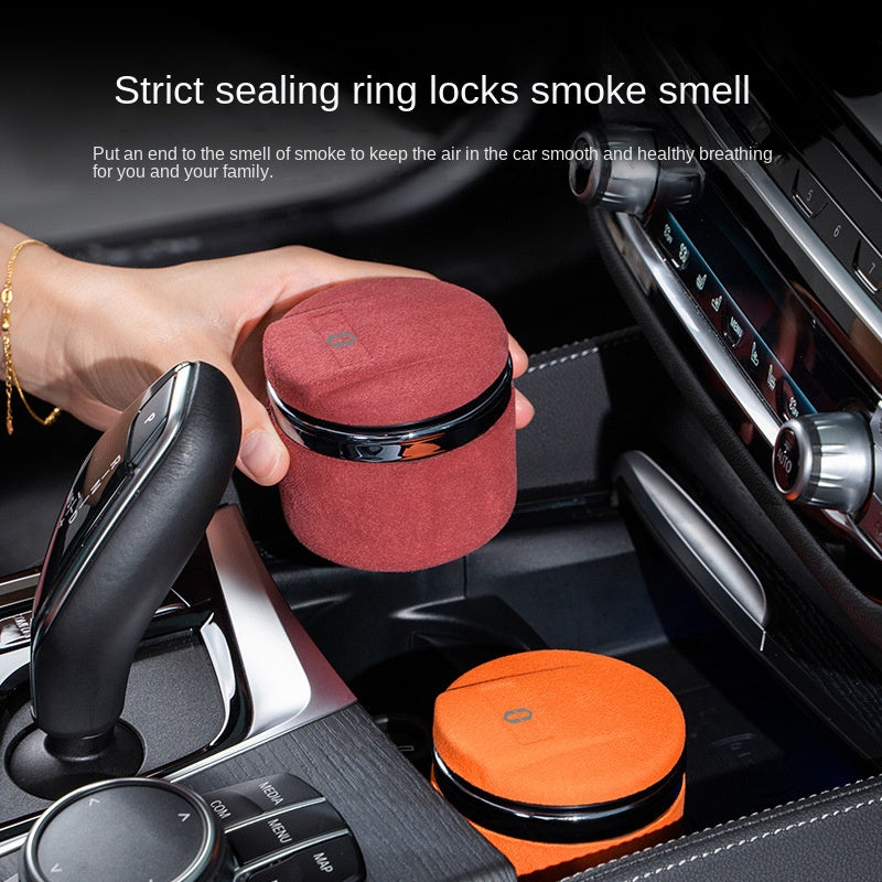 Adecuado para cenicero de coche AITO WENJIE M5 M7 M9 con tapa, material interior de gamuza anticenizas.