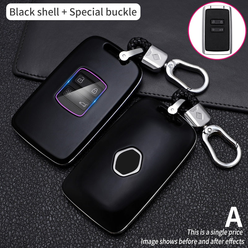 Funda de fibra de carbono para llave de coche Renault Koleos, Kadjar, Scenic, Megane, Sandero, Espace, Clio, Captur, Kangoo, Laguna, Talisman, Twingo