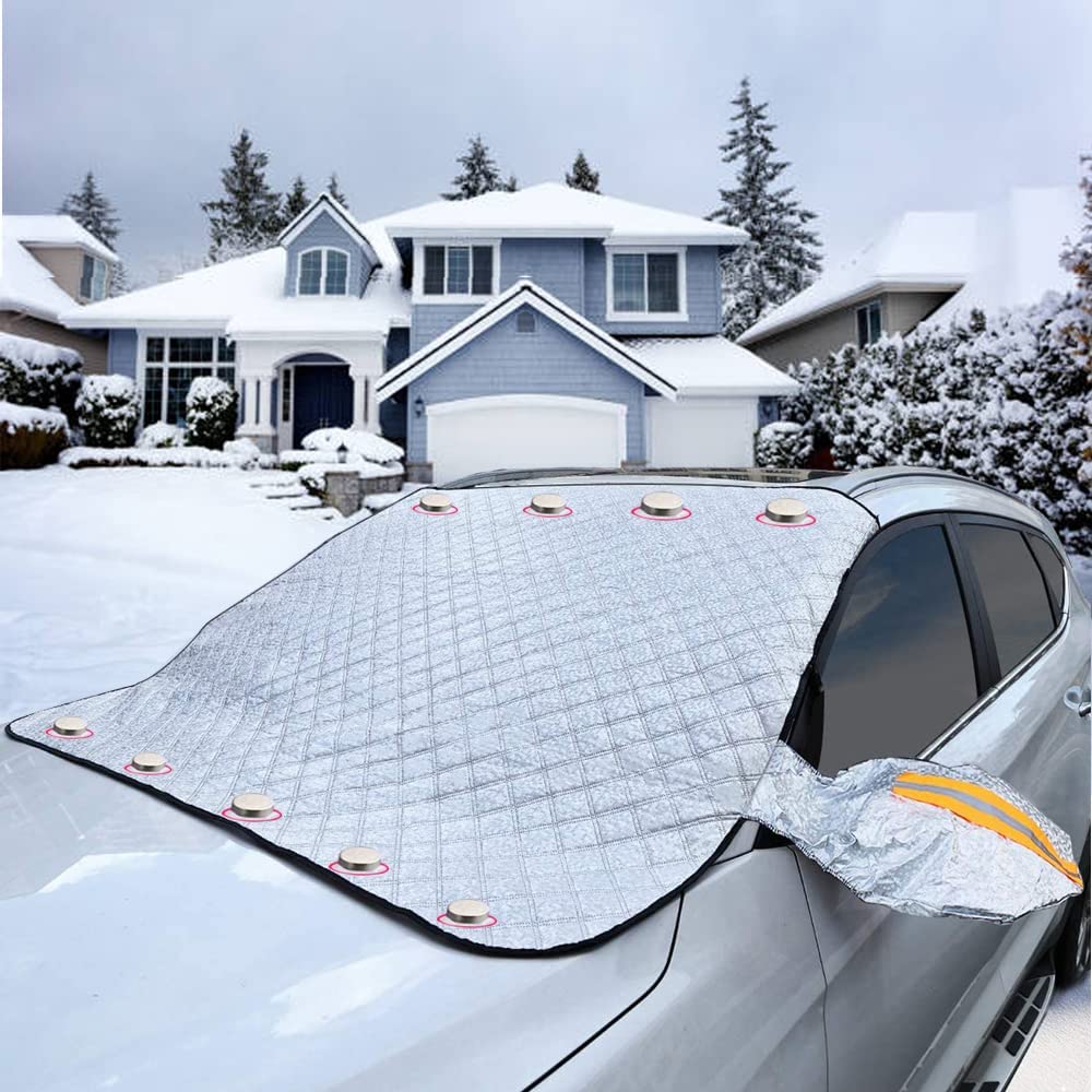 Bloqueador de nieve para coche, cubierta para parabrisas delantero, anticongelante, parasol, bloqueador de nieve de invierno, suministros para automóv