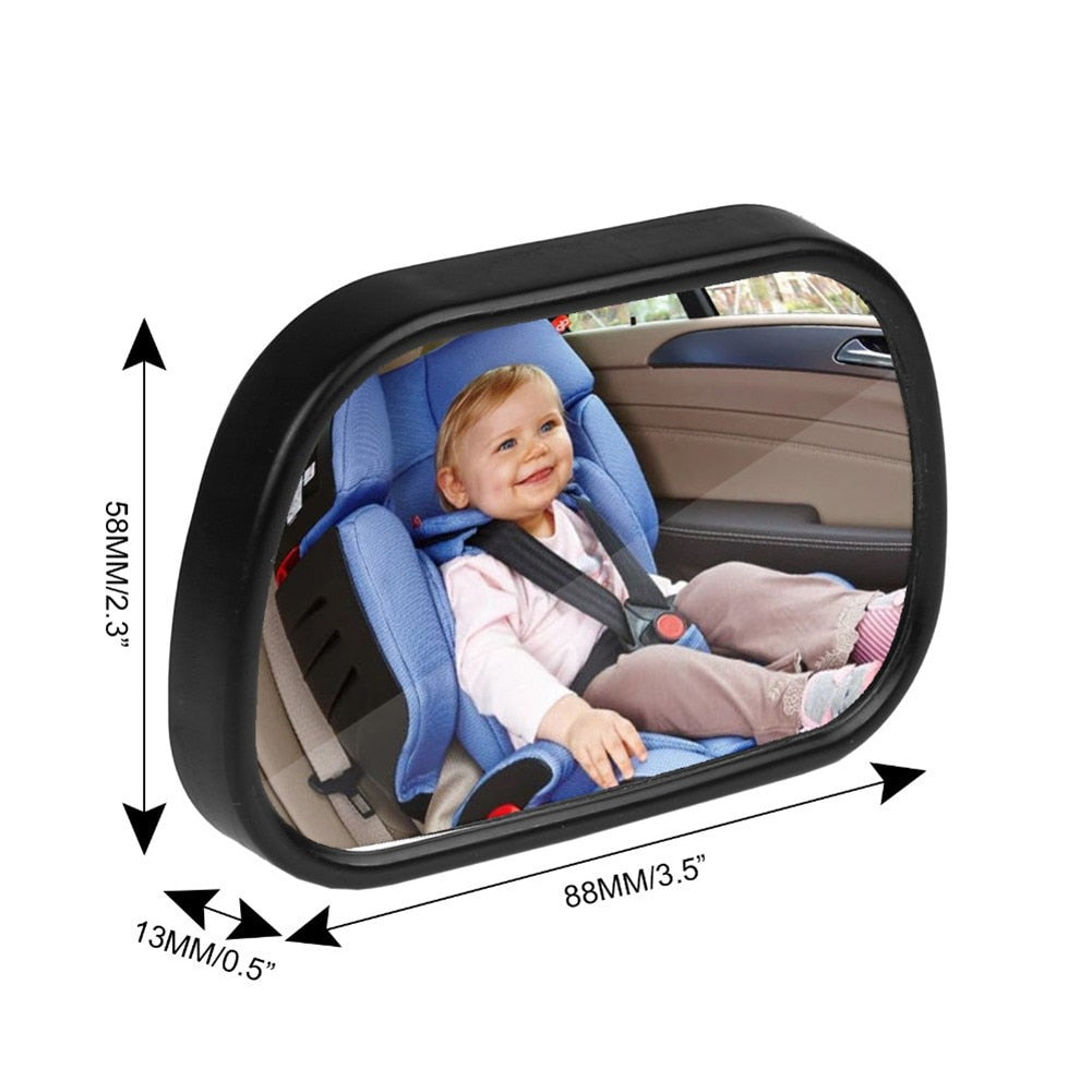 Espejo retrovisor 2 en 1 para bebé, convexo, ajustable, para asiento trasero de coche, monitor para bebé y niño.