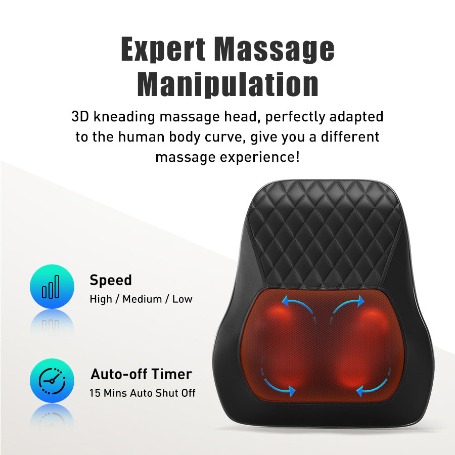 Almohada de masaje relajante con calor para cuello y hombros con amasamiento profundo