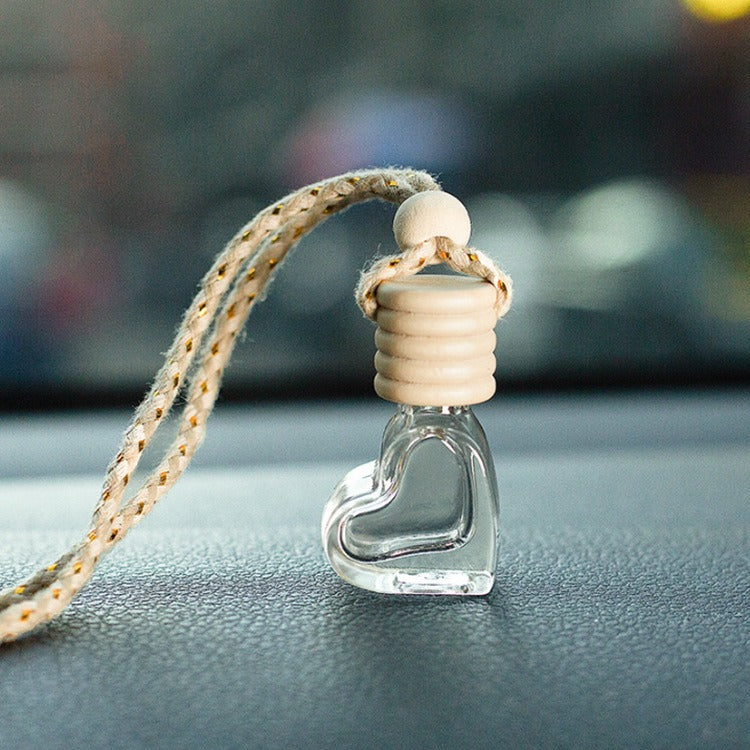 Colgante de perfume de coche de cristal, pequeño frasco vacío, perfume para coche, botella de perfume, accesorios para coche, accesorios para coche