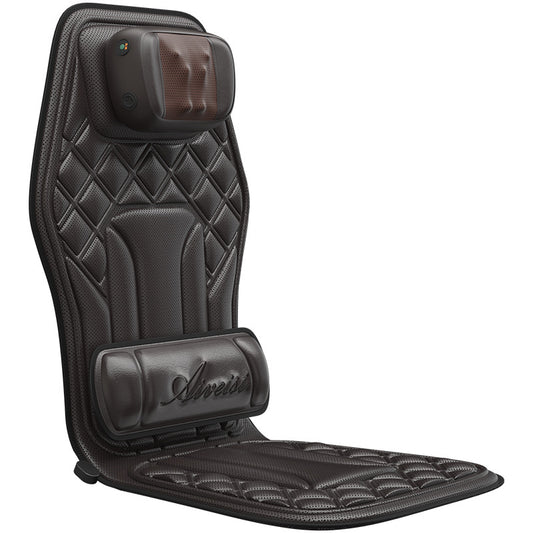 Masajeador cervical para coche y hogar, multifuncional, con calefacción, vibración, cojín de masaje para cuello y espalda, cojín de asiento