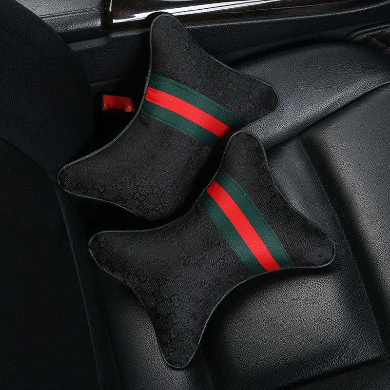 1 par de almohadas para reposacabezas de coche de material de lino de lujo, unisex, transpirables, universales para las 4 estaciones.