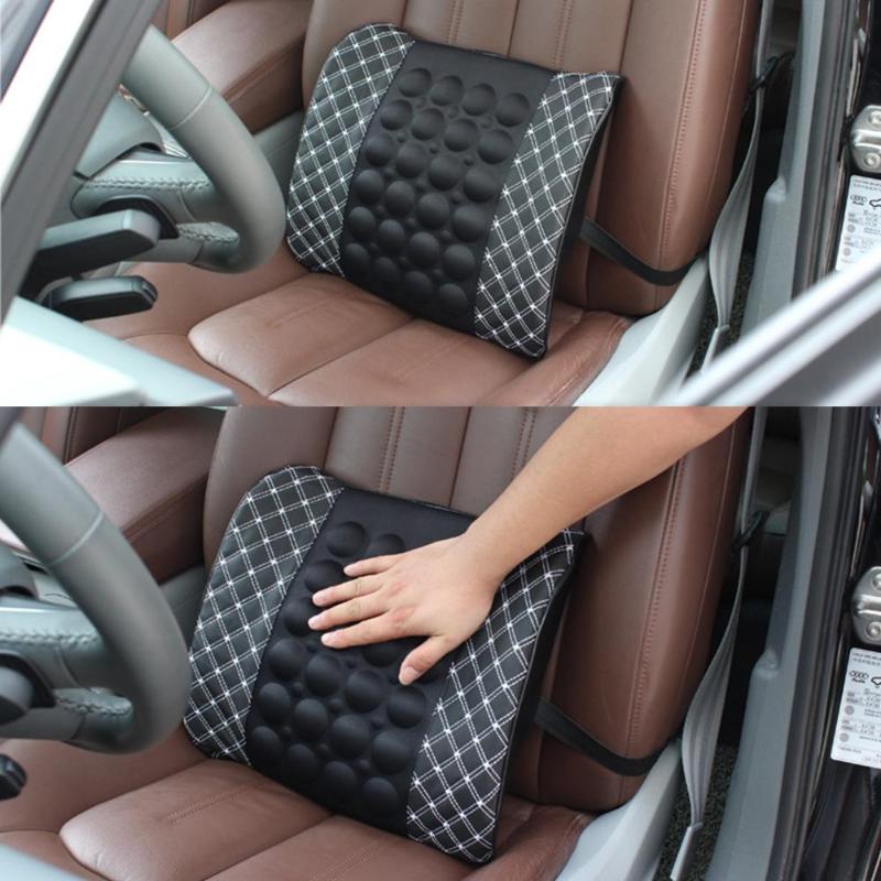 Almohada de apoyo lumbar para coche, masaje eléctrico de 12 V, para asiento de coche, relajación del respaldo, silla de oficina, soporte lumbar de cin