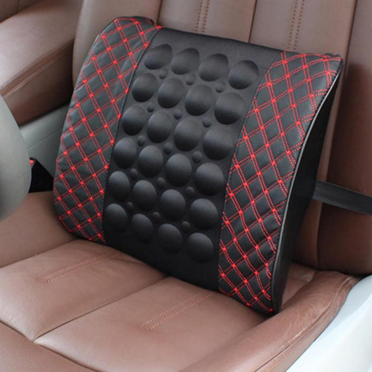 Almohada de apoyo lumbar para coche, masaje eléctrico de 12 V, para asiento de coche, relajación del respaldo, silla de oficina, soporte lumbar de cin