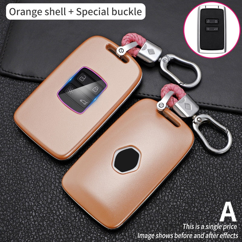 Funda de fibra de carbono para llave de coche Renault Koleos, Kadjar, Scenic, Megane, Sandero, Espace, Clio, Captur, Kangoo, Laguna, Talisman, Twingo