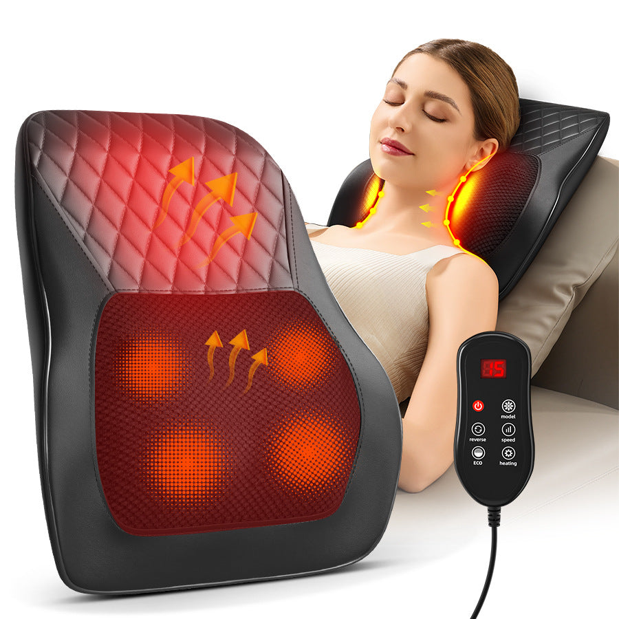 Almohada de masaje relajante con calor para cuello y hombros con amasamiento profundo