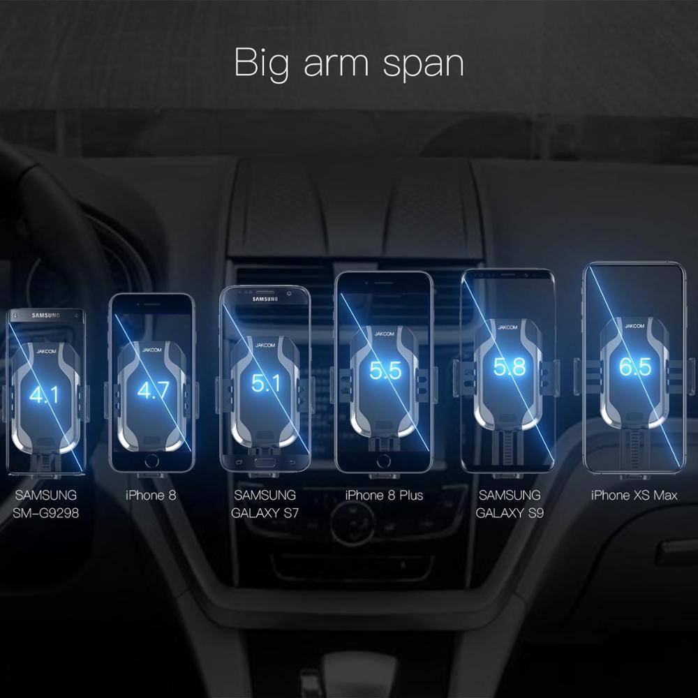 Cargador inalámbrico inteligente para coche JAKCOM CH2: ¡Gran oferta en soportes! Carga rápida Qi con indicador LED. Accesorios.