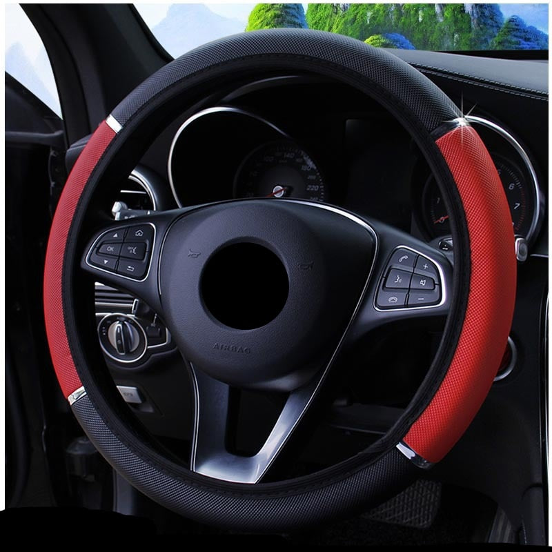 Funda para volante de coche de 38 cm, trenzada, universal, para coche