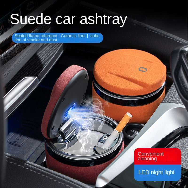 Adecuado para cenicero de coche AITO WENJIE M5 M7 M9 con tapa, material interior de gamuza anticenizas.