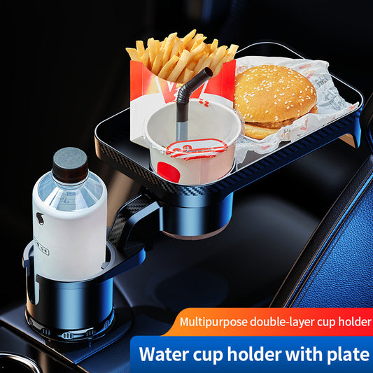 Plato giratorio de 360 grados para coche, ideal para bebidas, café, hamburguesas, vasos de agua, etc.