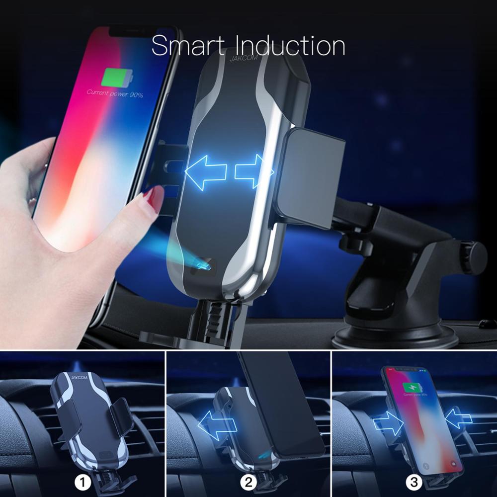 Cargador inalámbrico inteligente para coche JAKCOM CH2: ¡Gran oferta en soportes! Carga rápida Qi con indicador LED. Accesorios.