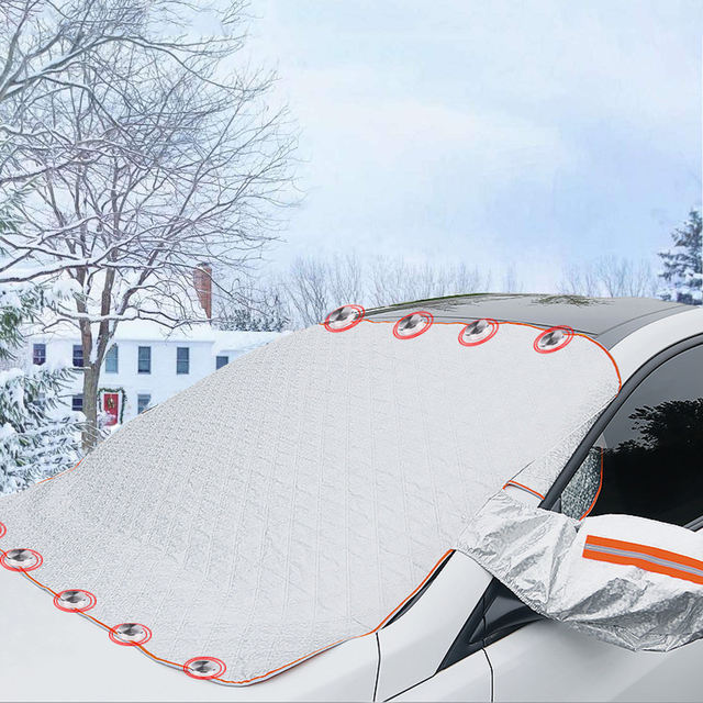 Bloqueador de nieve para coche, cubierta para parabrisas delantero, anticongelante, parasol, bloqueador de nieve de invierno, suministros para automóv
