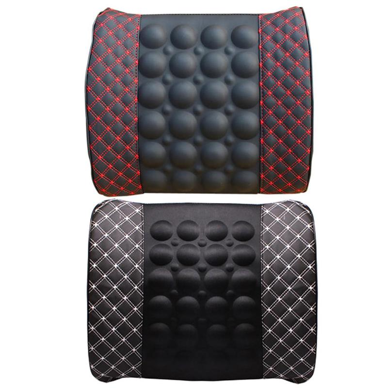 Almohada de apoyo lumbar para coche, masaje eléctrico de 12 V, para asiento de coche, relajación del respaldo, silla de oficina, soporte lumbar de cin