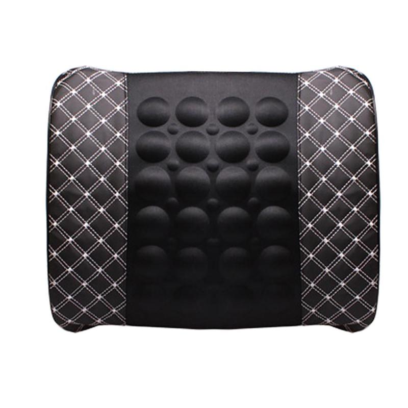 Almohada de apoyo lumbar para coche, masaje eléctrico de 12 V, para asiento de coche, relajación del respaldo, silla de oficina, soporte lumbar de cin