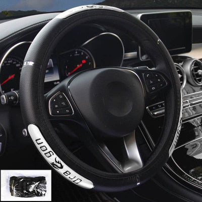Fundas para volante de coche, 100 % nuevas, de piel sintética reflectante, elásticas, con diseño de dragón chino.
