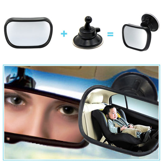 Espejo retrovisor 2 en 1 para bebé, convexo, ajustable, para asiento trasero de coche, monitor para bebé y niño.
