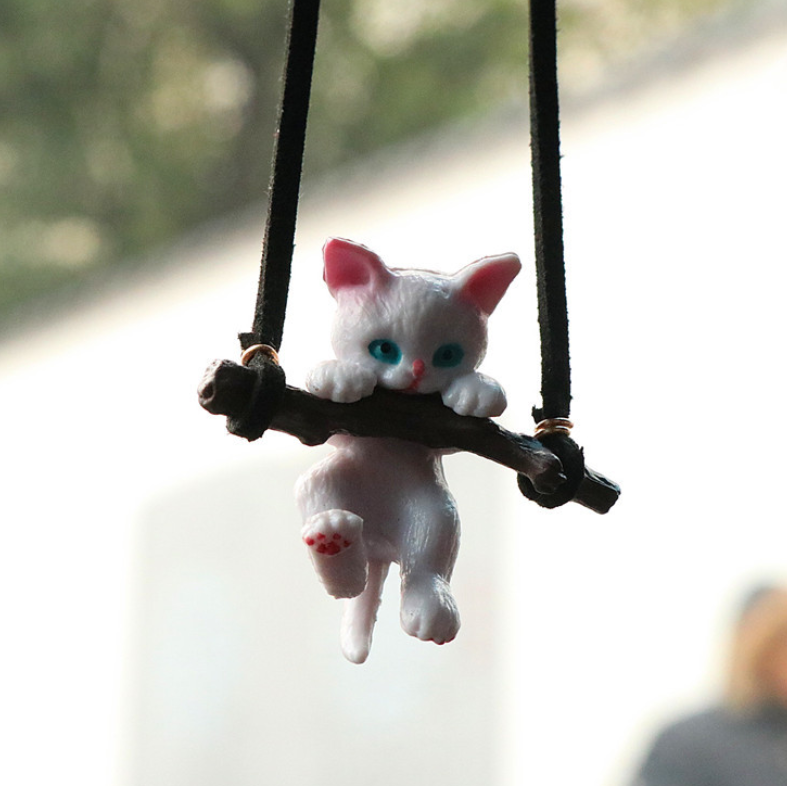 Lindos adornos de coche de anime sin rostro, colgante de gato macho, colgante de espejo retrovisor para coche, regalo de cumpleaños, accesorios de dec