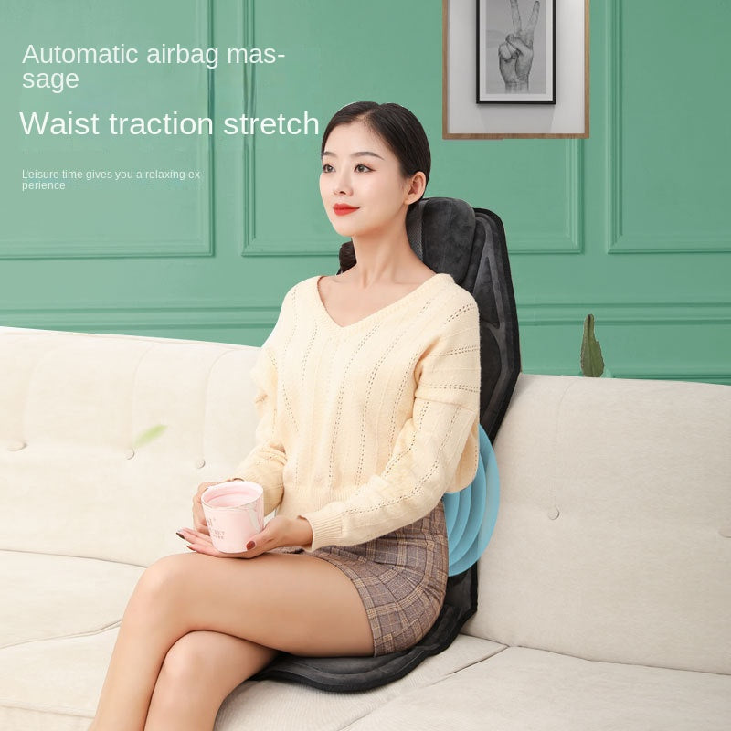 Masajeador cervical para coche y hogar, multifuncional, con calefacción, vibración, cojín de masaje para cuello y espalda, cojín de asiento