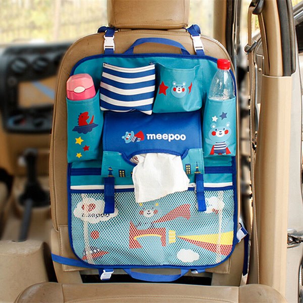 Bolsa de pañales de dibujos animados para mamá, organizador de asiento de coche con aislamiento térmico, bolsas de maternidad para bebe