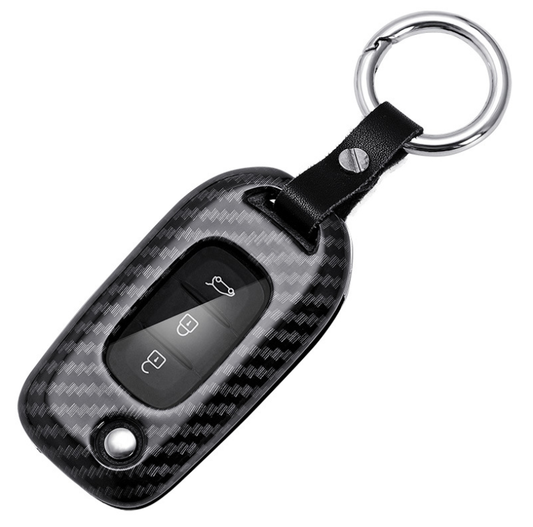 Funda de fibra de carbono para llave de coche Renault Koleos, Kadjar, Scenic, Megane, Sandero, Espace, Clio, Captur, Kangoo, Laguna, Talisman, Twingo