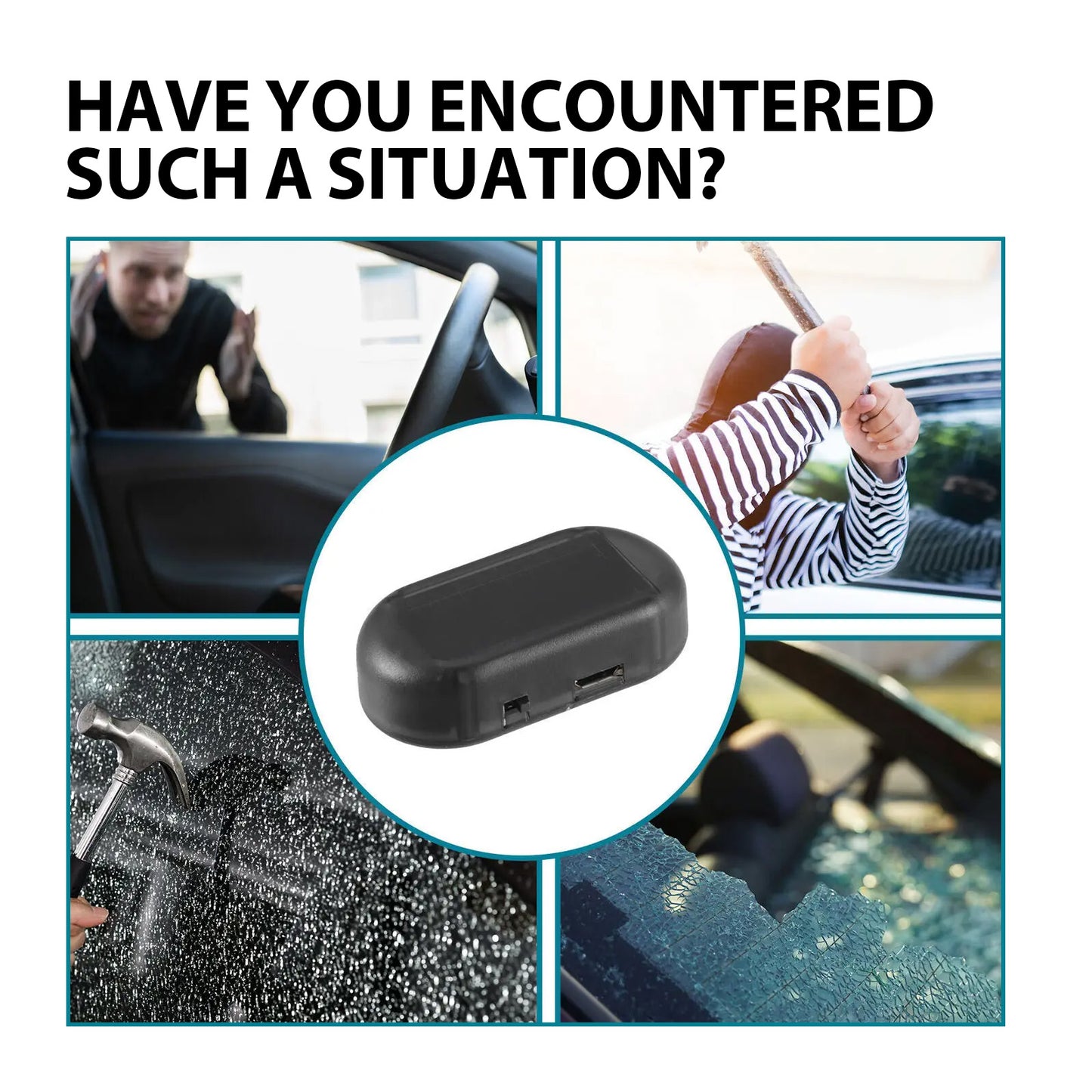 Dispositivo antirrobo para coche, luz LED de alarma antirrobo de inducción con destellos de explosión para reinstalación de cableado.