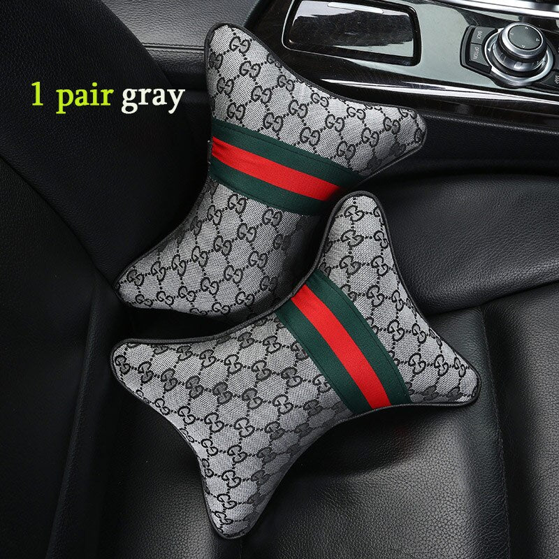 1 par de almohadas para reposacabezas de coche de material de lino de lujo, unisex, transpirables, universales para las 4 estaciones.
