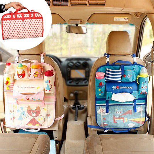 Bolsa de pañales de dibujos animados para mamá, organizador de asiento de coche con aislamiento térmico, bolsas de maternidad para bebe