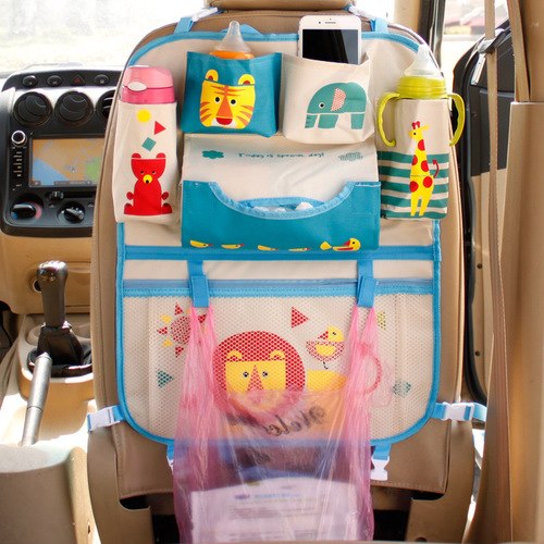Bolsa de pañales de dibujos animados para mamá, organizador de asiento de coche con aislamiento térmico, bolsas de maternidad para bebe
