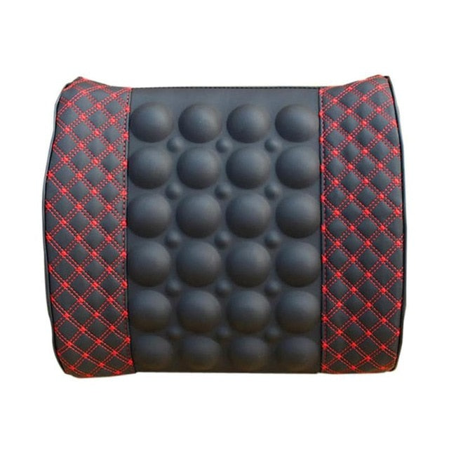 Almohada de apoyo lumbar para coche, masaje eléctrico de 12 V, para asiento de coche, relajación del respaldo, silla de oficina, soporte lumbar de cin