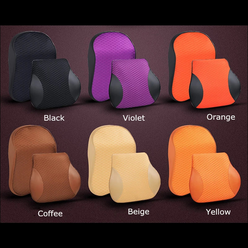 1 almohada de espuma viscoelástica para reposacabezas de asiento de coche, bonita y sólida, para el descanso del cuello, soporte para la cintura y la