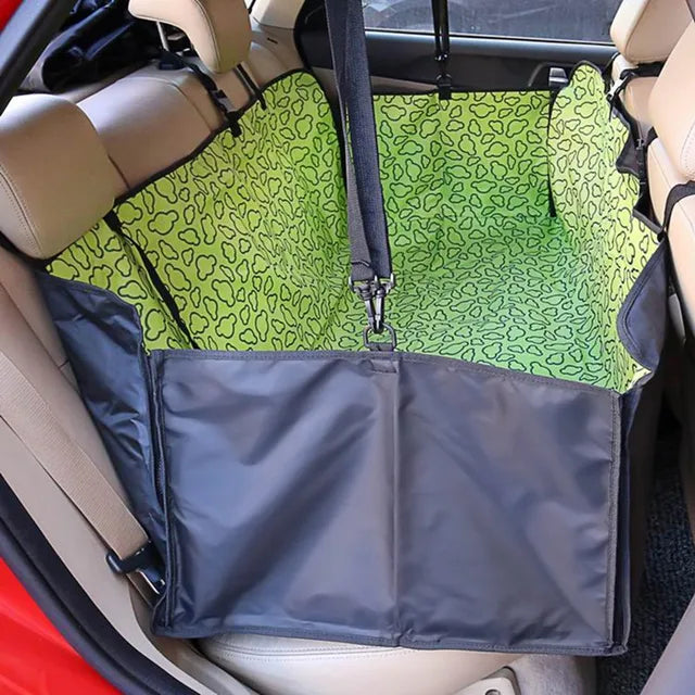 Transportines para mascotas, tela Oxford, estampado de huellas, funda para asiento trasero de coche, impermeable, hamaca, cojín protector