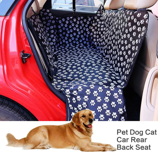 Transportines para mascotas, tela Oxford, estampado de huellas, funda para asiento trasero de coche, impermeable, hamaca, cojín protector
