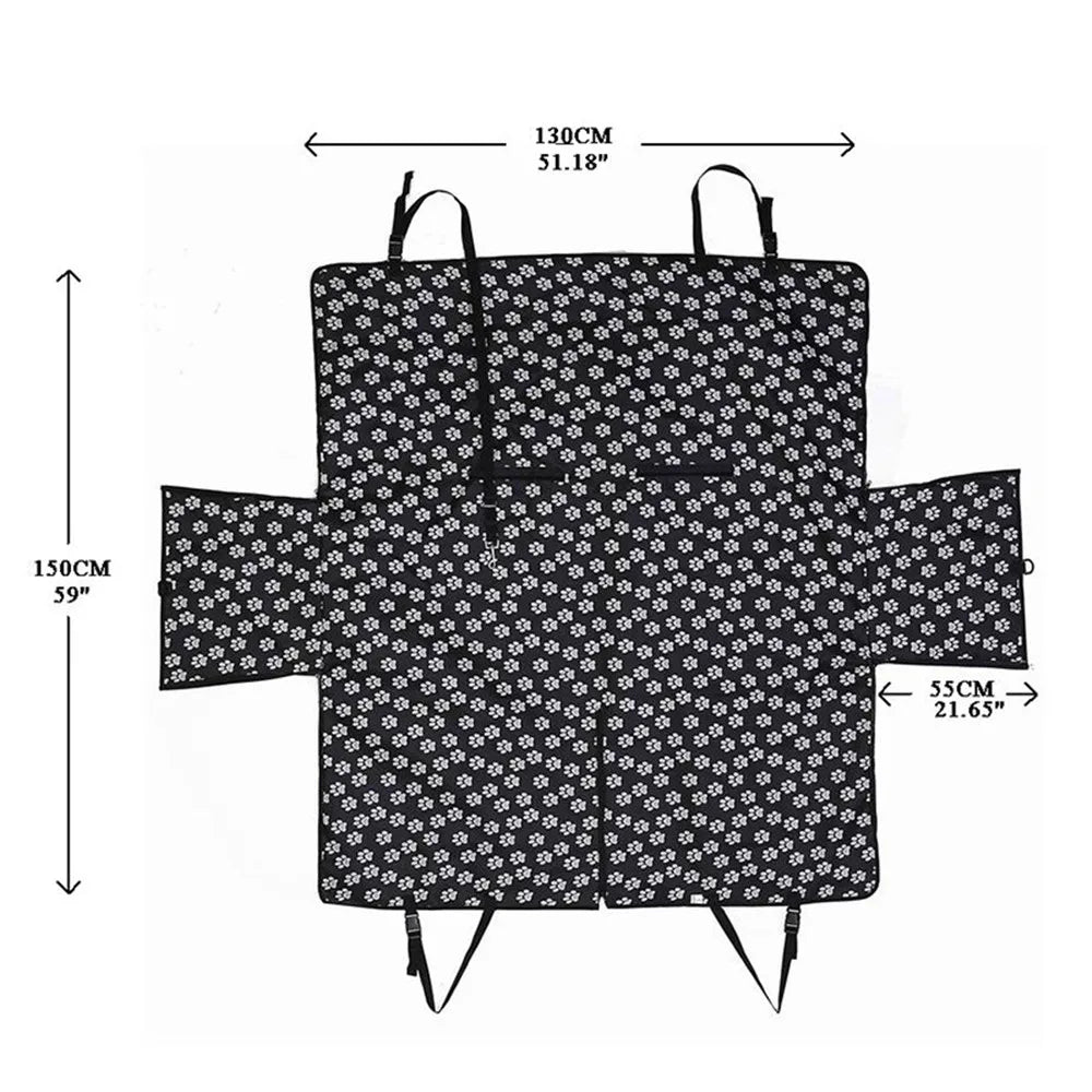 Transportines para mascotas, tela Oxford, estampado de huellas, funda para asiento trasero de coche, impermeable, hamaca, cojín protector