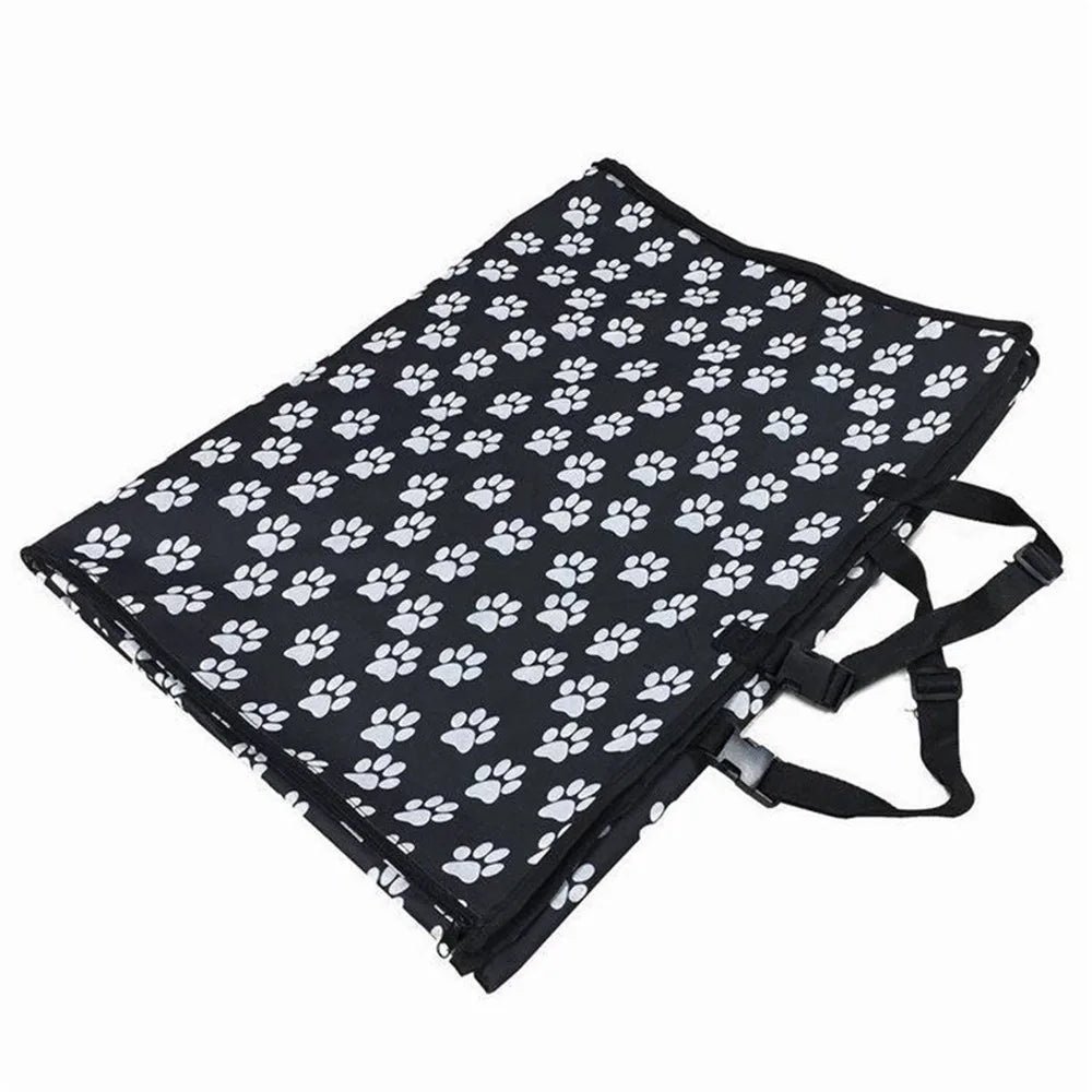 Transportines para mascotas, tela Oxford, estampado de huellas, funda para asiento trasero de coche, impermeable, hamaca, cojín protector