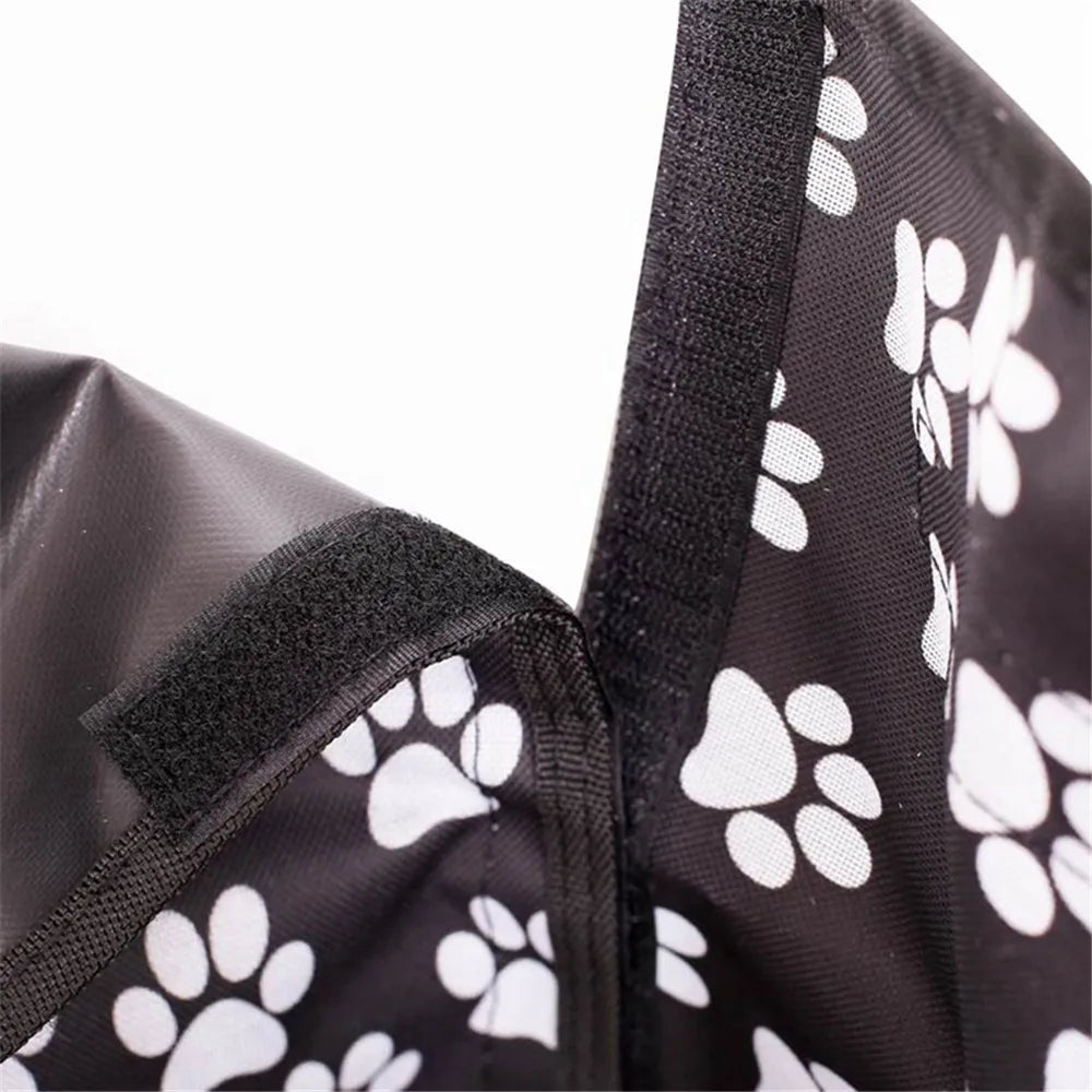 Transportines para mascotas, tela Oxford, estampado de huellas, funda para asiento trasero de coche, impermeable, hamaca, cojín protector