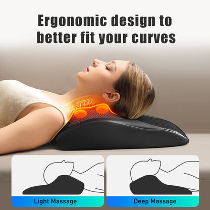 Almohada de masaje relajante con calor para cuello y hombros con amasamiento profundo