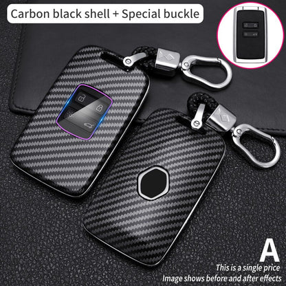 Funda de fibra de carbono para llave de coche Renault Koleos, Kadjar, Scenic, Megane, Sandero, Espace, Clio, Captur, Kangoo, Laguna, Talisman, Twingo