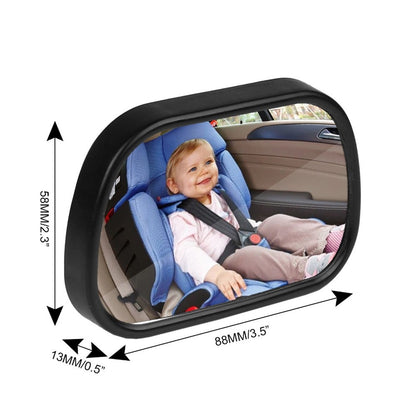 Espejo retrovisor 2 en 1 para bebé, convexo, ajustable, para asiento trasero de coche, monitor para bebé y niño.
