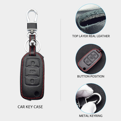 Funda de cuero para llave de coche para VW Volkswagen Polo Golf Passat Beetle Caddy T5 Up Eos Tiguan Skoda A5 SEAT Leon Altea Flip Remote Cover