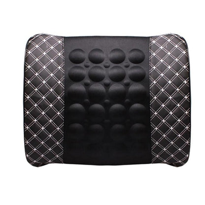Almohada de apoyo lumbar para coche, masaje eléctrico de 12 V, para asiento de coche, relajación del respaldo, silla de oficina, soporte lumbar de cin