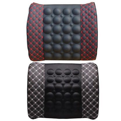 Almohada de apoyo lumbar para coche, masaje eléctrico de 12 V, para asiento de coche, relajación del respaldo, silla de oficina, soporte lumbar de cin