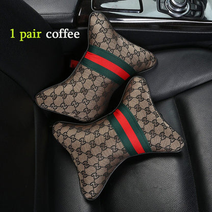 1 par de almohadas para reposacabezas de coche de material de lino de lujo, unisex, transpirables, universales para las 4 estaciones.