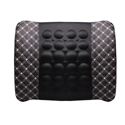 Almohada de apoyo lumbar para coche, masaje eléctrico de 12 V, para asiento de coche, relajación del respaldo, silla de oficina, soporte lumbar de cin