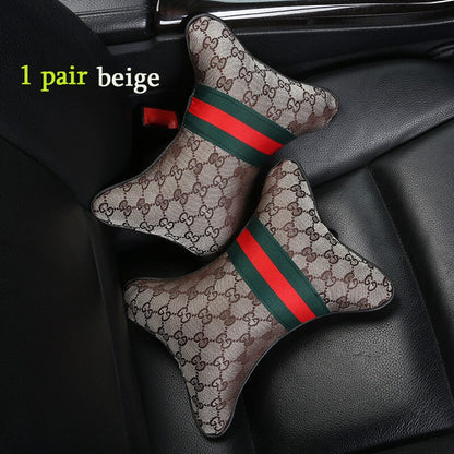 1 par de almohadas para reposacabezas de coche de material de lino de lujo, unisex, transpirables, universales para las 4 estaciones.
