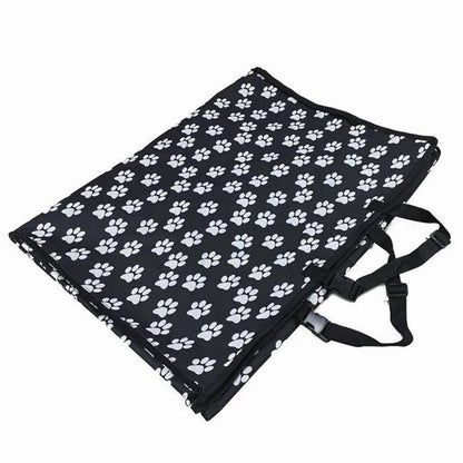 Transportines para mascotas, tela Oxford, estampado de huellas, funda para asiento trasero de coche, impermeable, hamaca, cojín protector